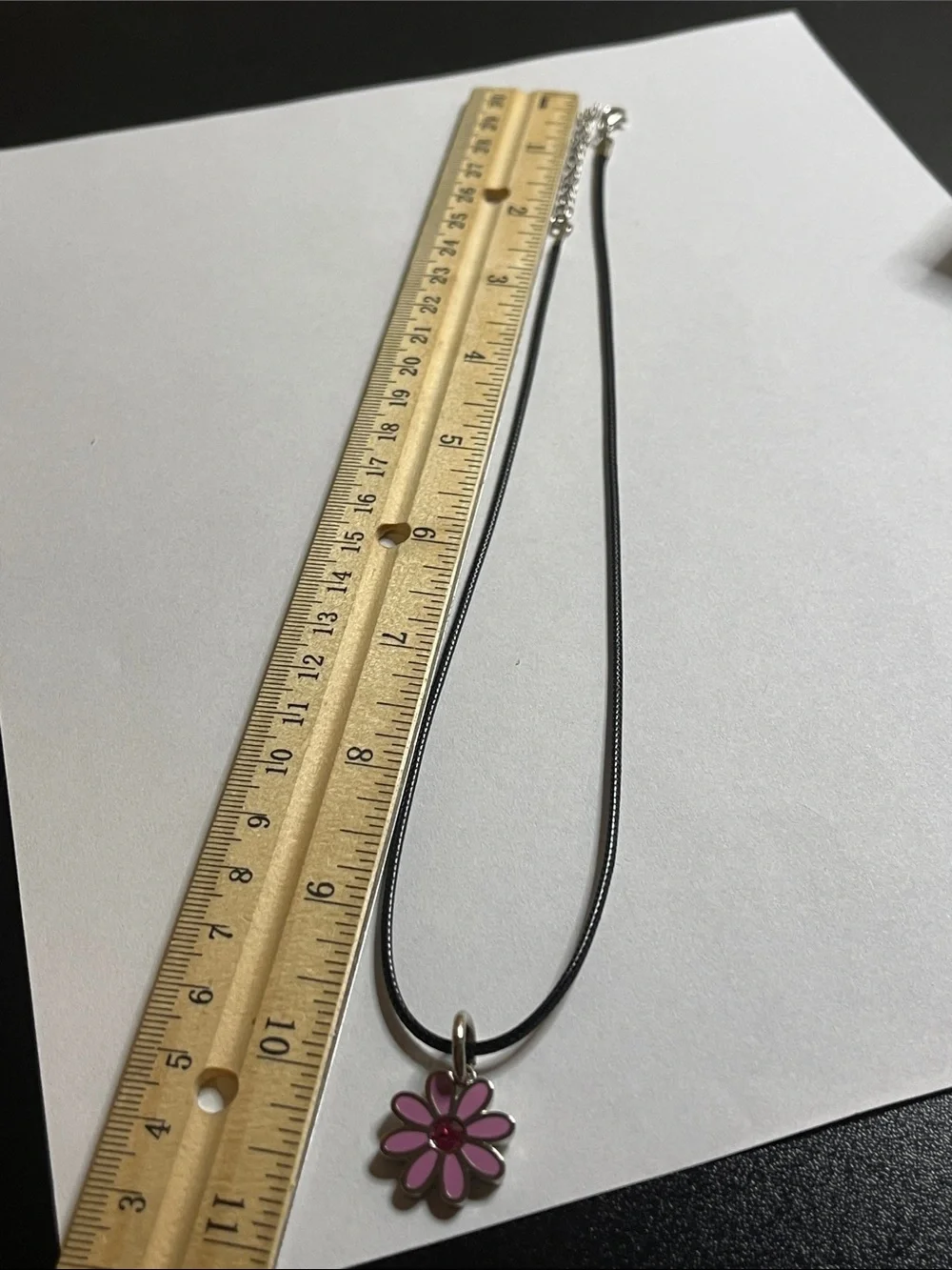 Coach Pink Daisy Pendant Necklace with a Pink Crystal Center